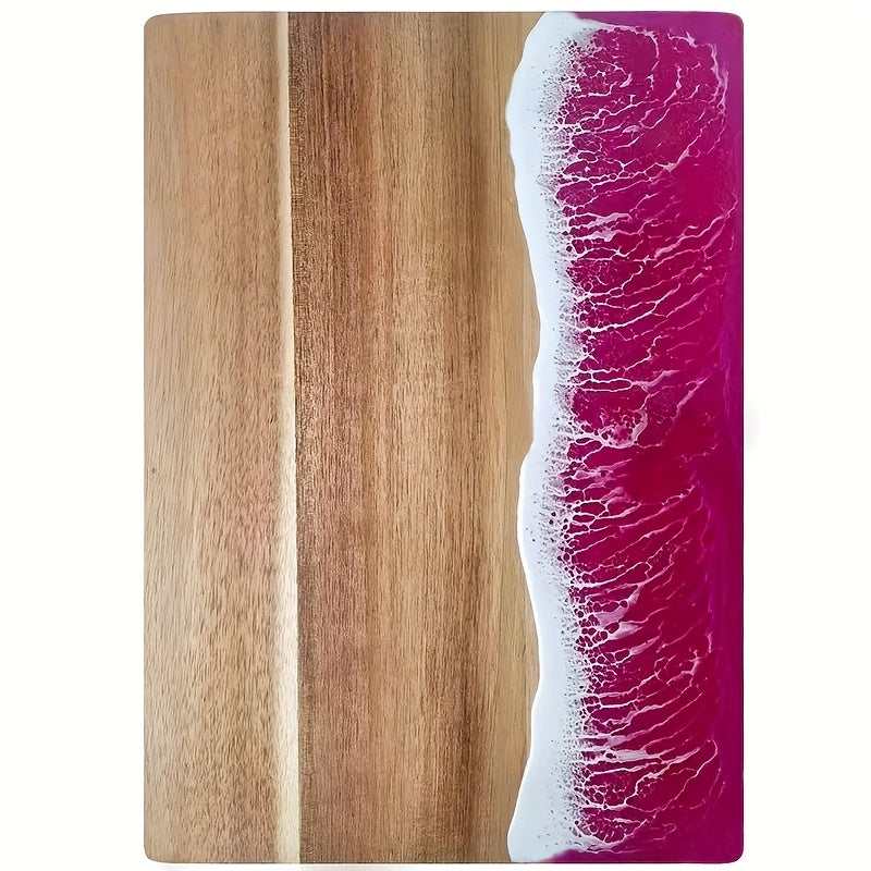 Ember Oak & Co. Wave Resin Acacia Wood Cutting & Serving Board