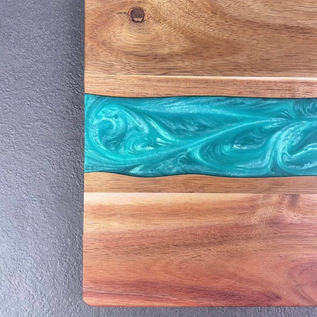 Ember Oak & Co. Resin River Acacia Charcuterie Board