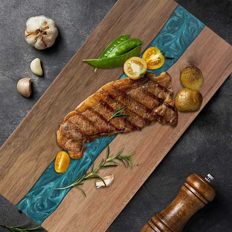 Ember Oak & Co. Resin River Acacia Charcuterie Board