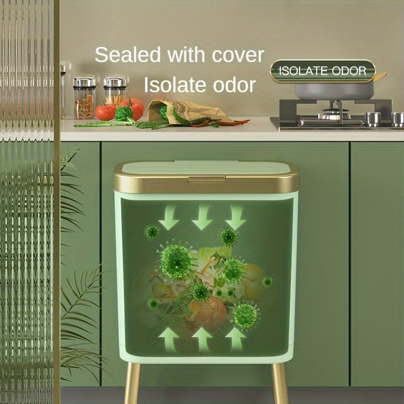 Ember Oak & Co. 15L Odour-Sealing Kitchen Trash Can with Lid