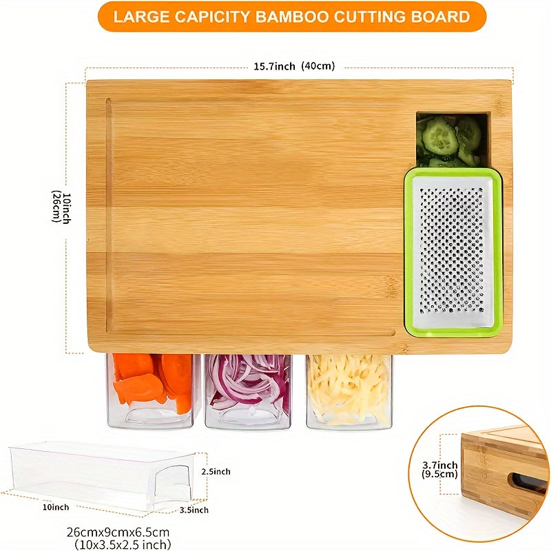 Ember Oak & Co. Bamboo Cutting Board Set with Graters
