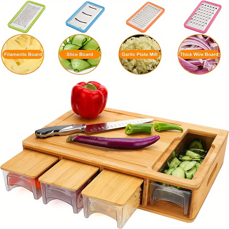 Ember Oak & Co. Bamboo Cutting Board Set with Graters