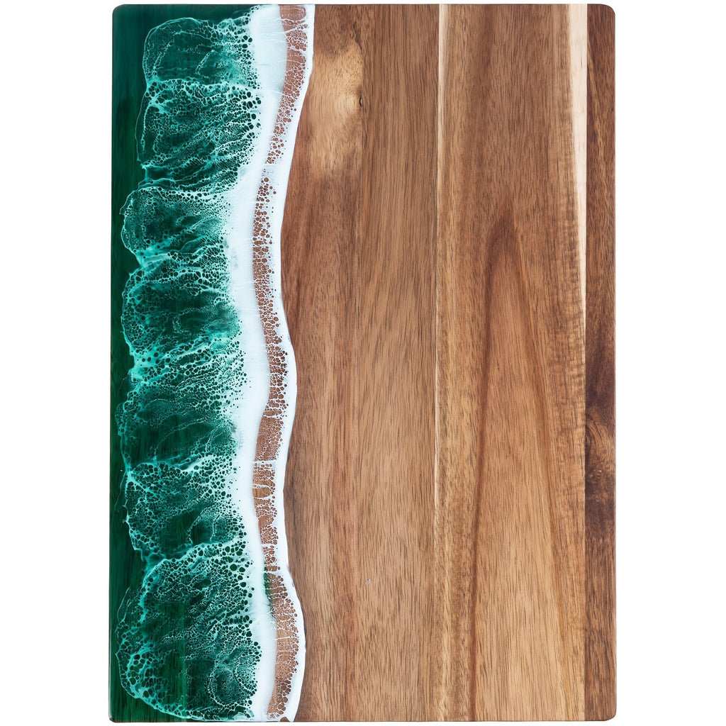 Ember Oak & Co. Wave Resin Acacia Wood Cutting & Serving Board