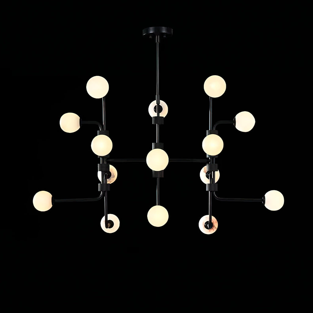 Ember Oak & Co. Aballs Chandelier — Solid Brass Finish