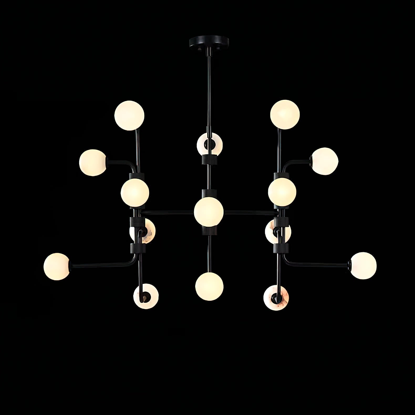 Ember Oak & Co. Aballs Chandelier — Solid Brass Finish