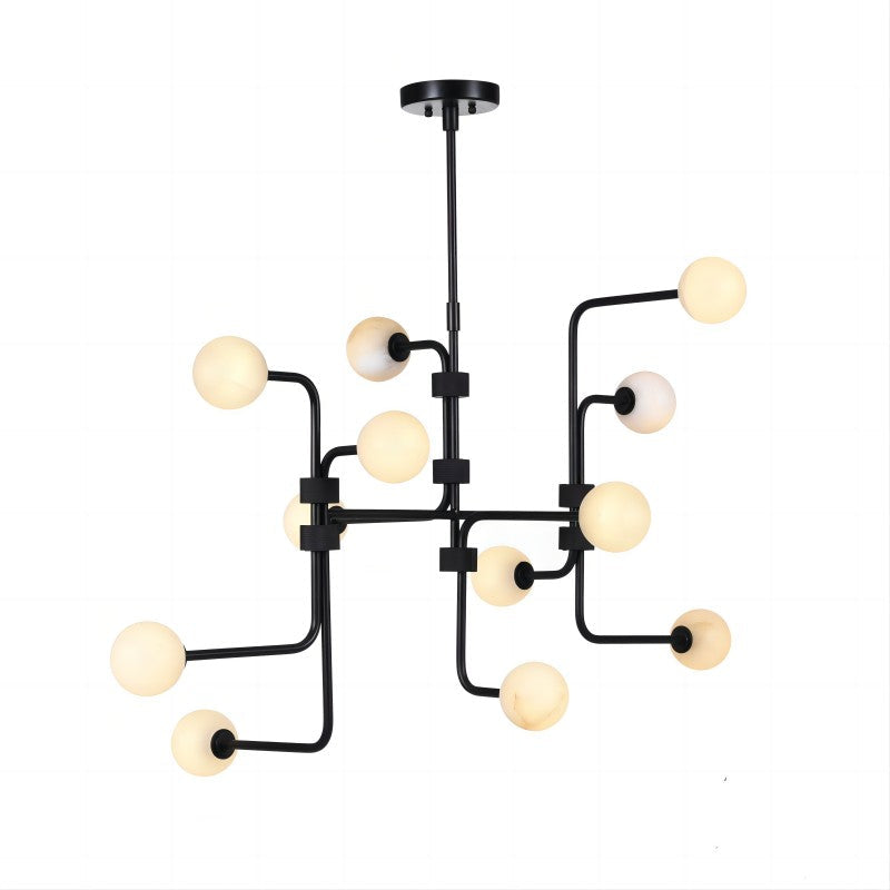 Ember Oak & Co. Aballs Chandelier — Solid Brass Finish