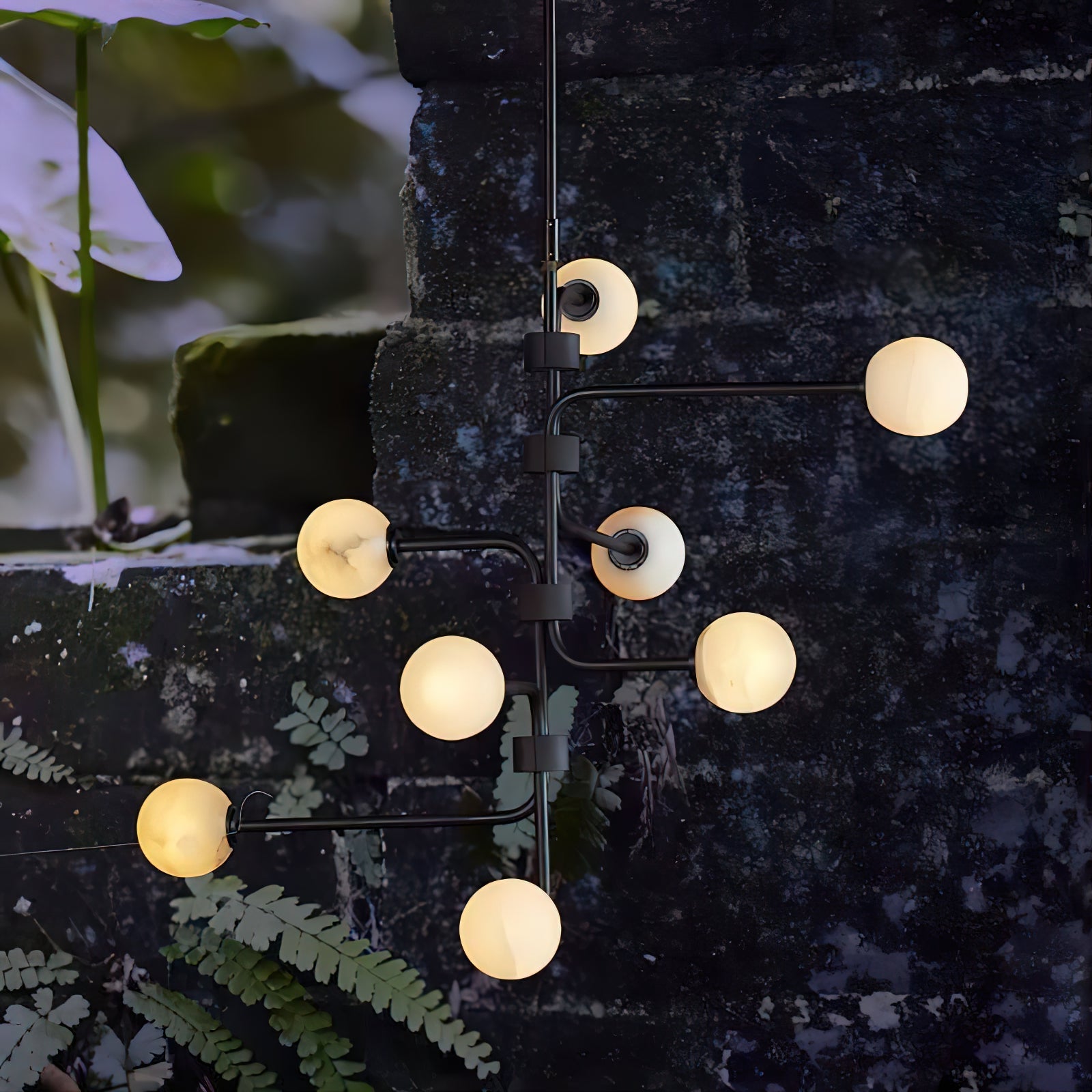Ember Oak & Co. Aballs Chandelier — Solid Brass Finish