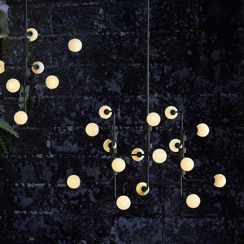 Ember Oak & Co. Aballs Chandelier — Solid Brass Finish