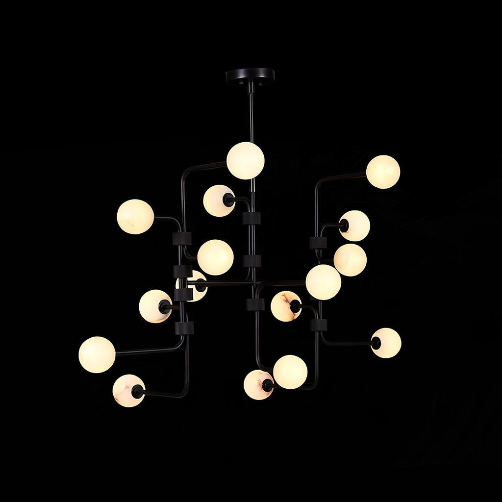 Ember Oak & Co. Aballs Chandelier — Solid Brass Finish