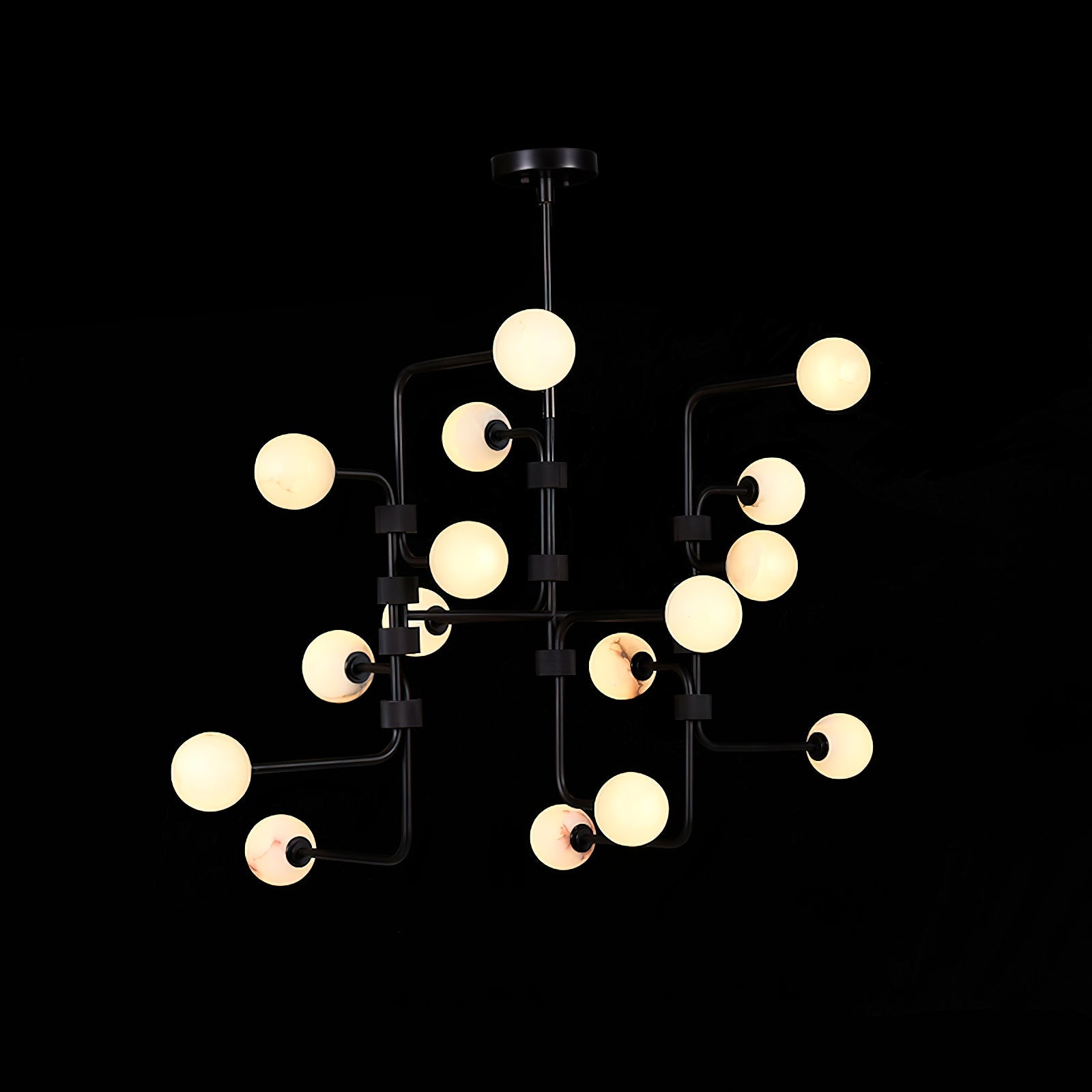 Ember Oak & Co. Aballs Chandelier — Solid Brass Finish