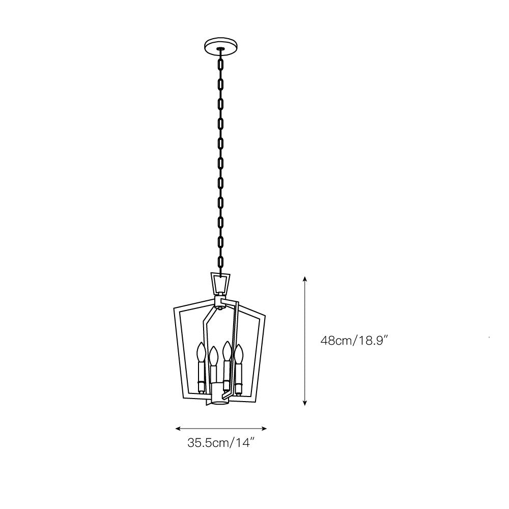 Ember Oak & Co. Abbotswell Chandelier — Solid Brass Finish