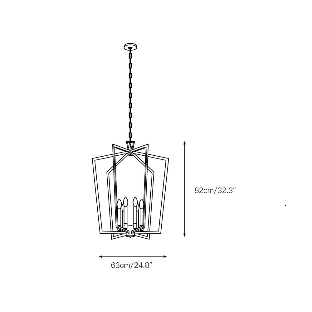 Ember Oak & Co. Abbotswell Chandelier — Solid Brass Finish