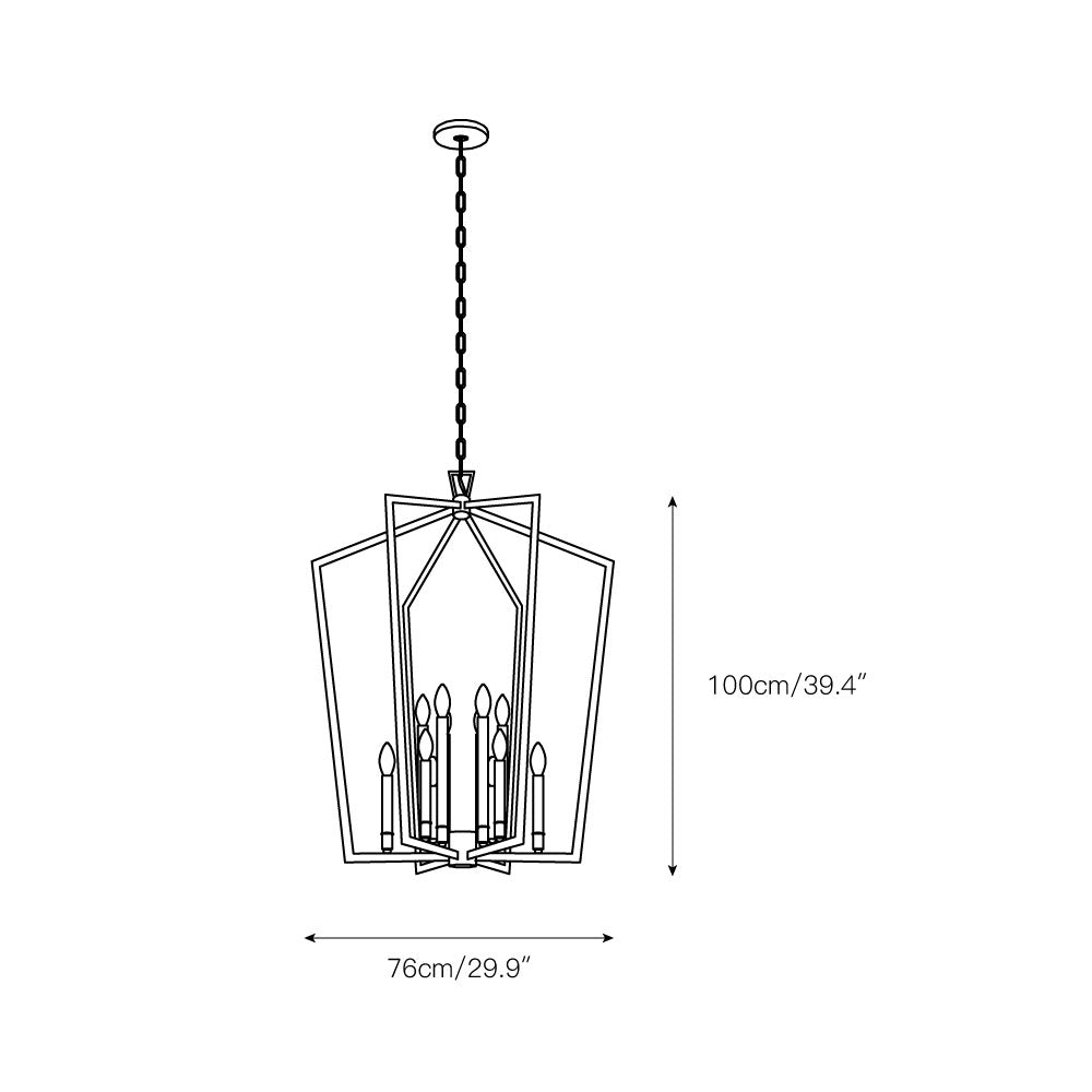 Ember Oak & Co. Abbotswell Chandelier — Solid Brass Finish