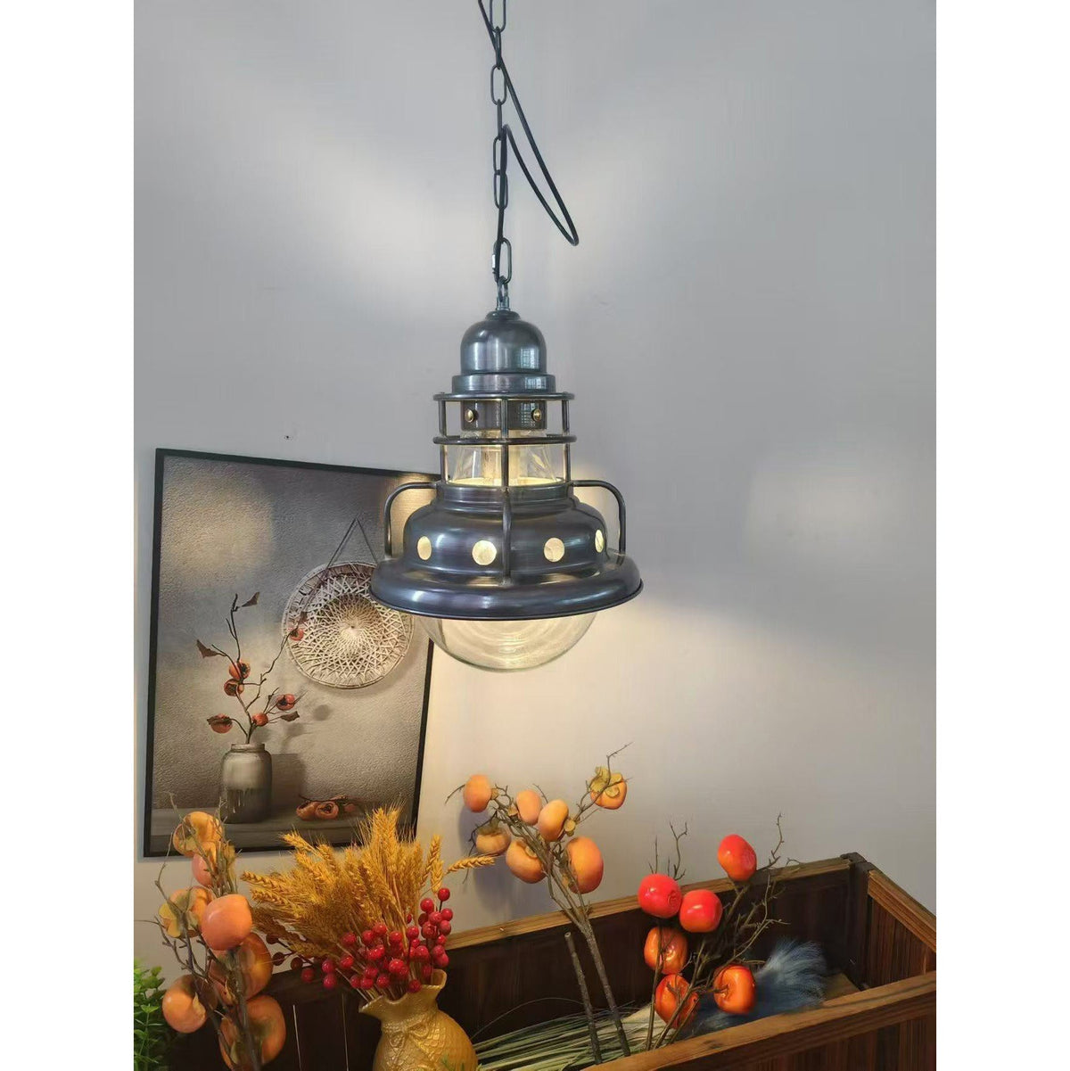 Ember Oak & Co. Abeleisa 11.8" Copper Industrial Pendant Light