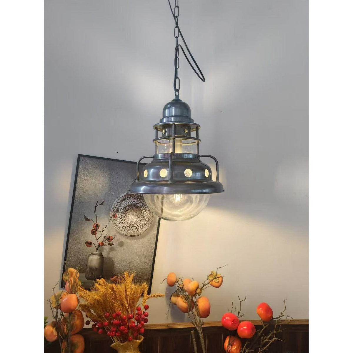 Ember Oak & Co. Abeleisa 11.8" Copper Industrial Pendant Light