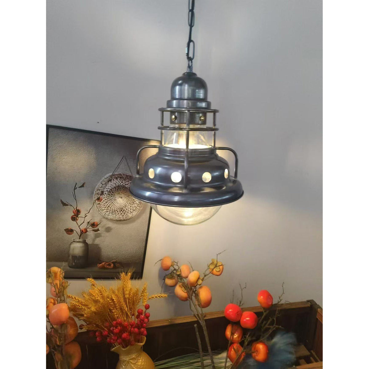 Ember Oak & Co. Abeleisa 11.8" Copper Industrial Pendant Light