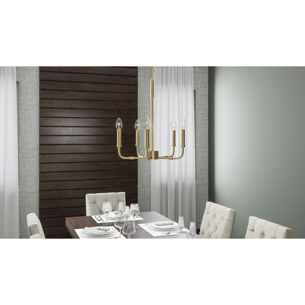 Ember Oak & Co. Abner Chandelier — Solid Brass Finish