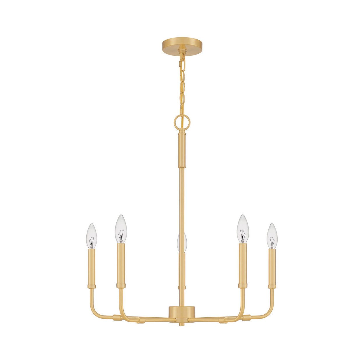 Ember Oak & Co. Abner Chandelier — Solid Brass Finish