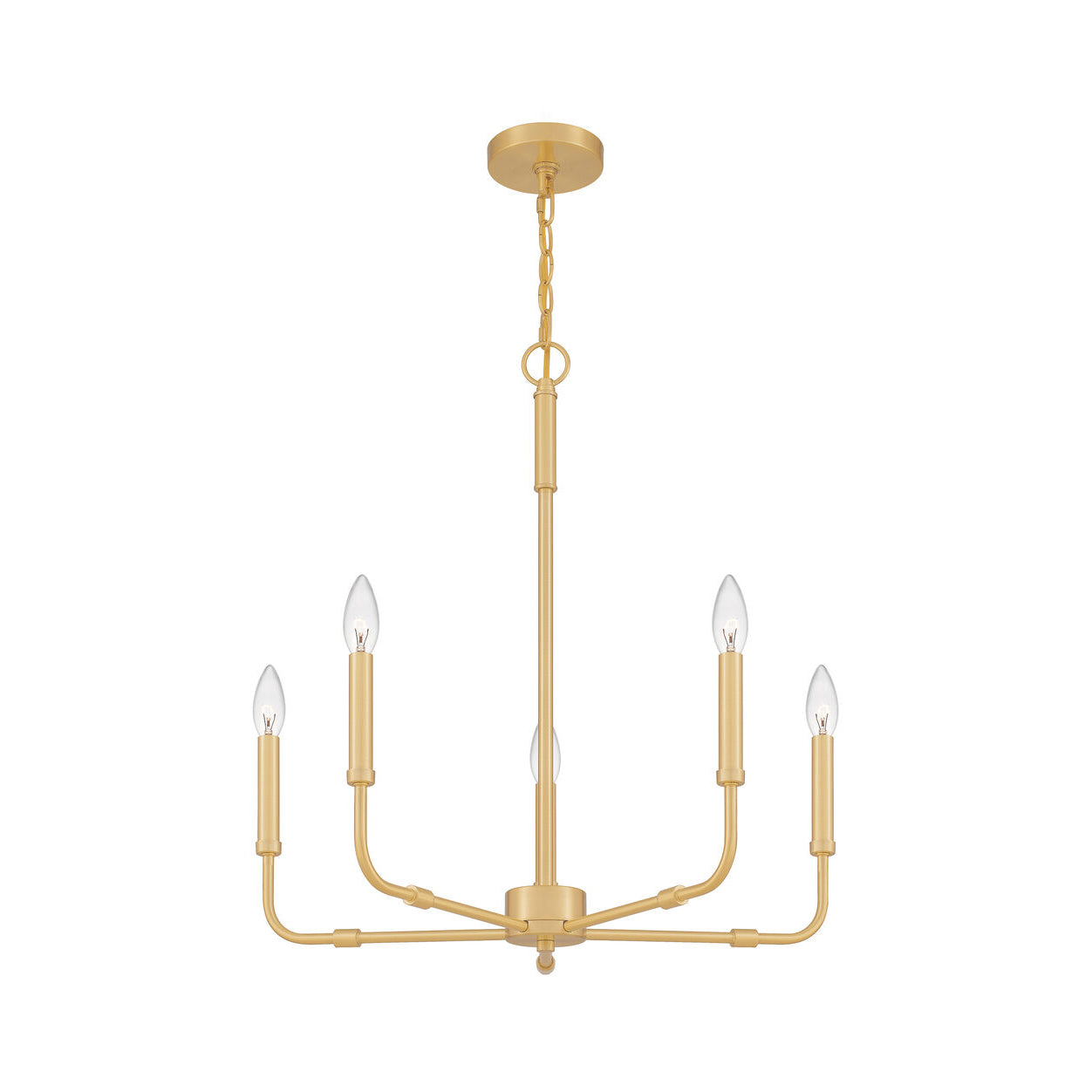 Ember Oak & Co. Abner Chandelier — Solid Brass Finish