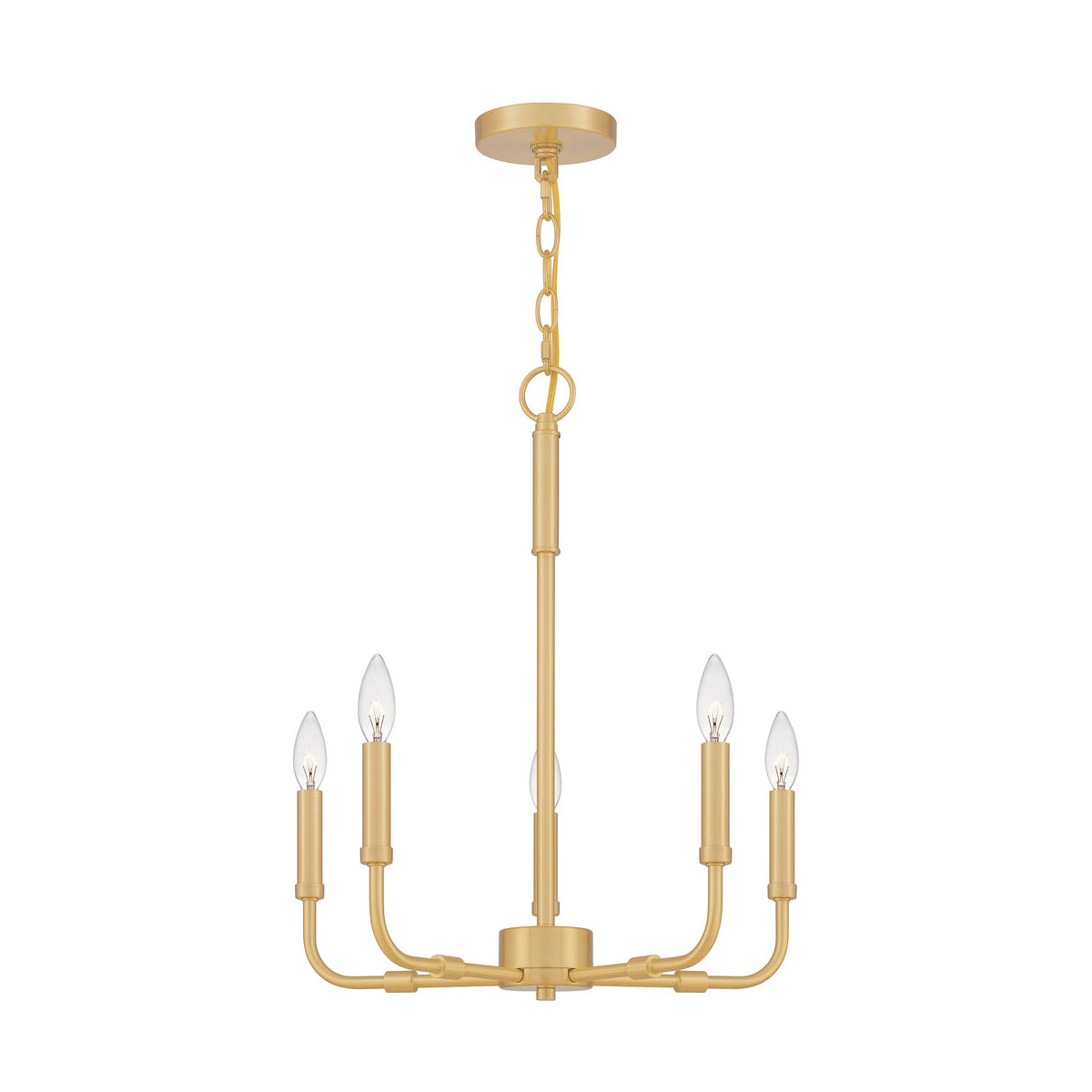 Ember Oak & Co. Abner Chandelier — Solid Brass Finish