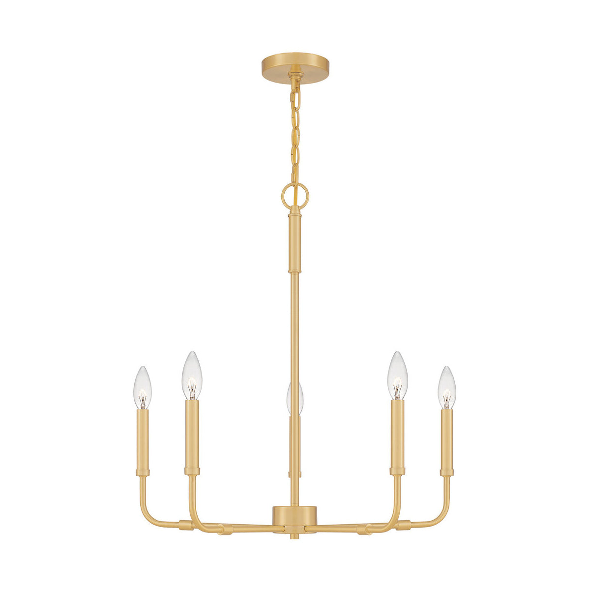 Ember Oak & Co. Abner Chandelier — Solid Brass Finish