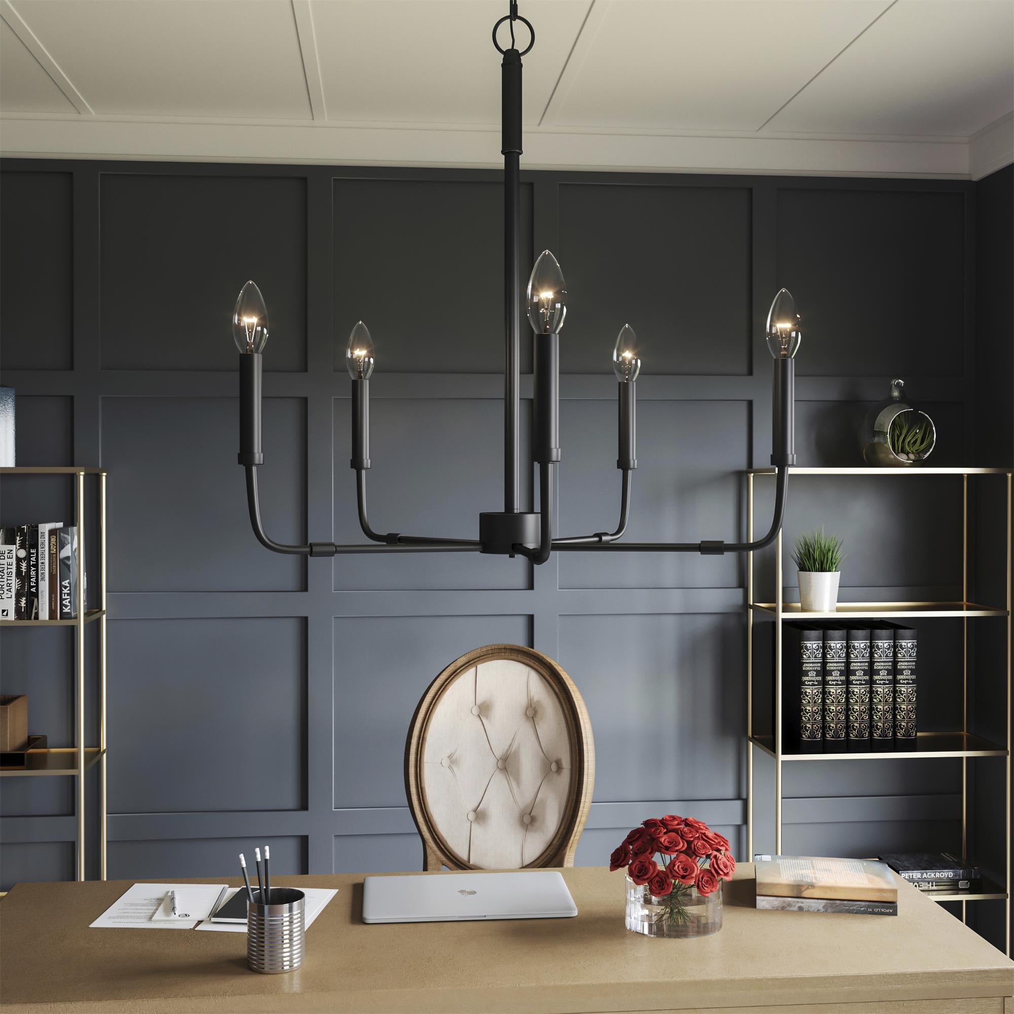 Ember Oak & Co. Abner Chandelier — Solid Brass Finish