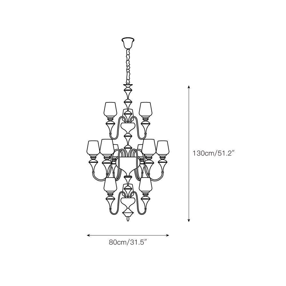 Ember Oak & Co. Abrahamson Shaded Tiered Chandelier