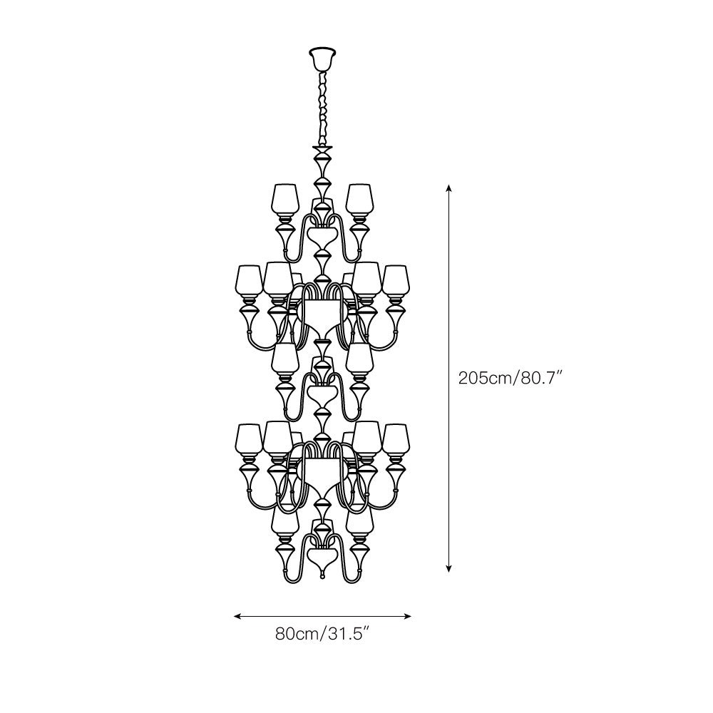 Ember Oak & Co. Abrahamson Shaded Tiered Chandelier