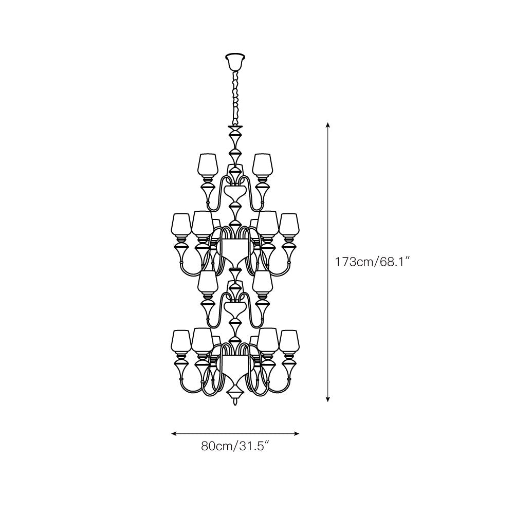 Ember Oak & Co. Abrahamson Shaded Tiered Chandelier
