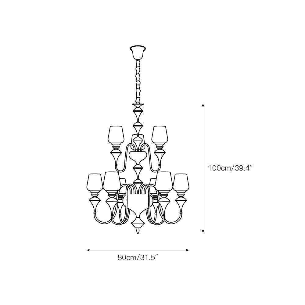 Ember Oak & Co. Abrahamson Shaded Tiered Chandelier