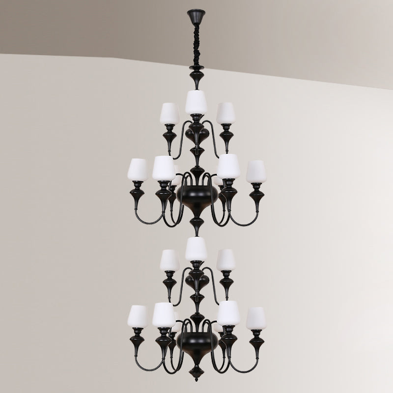 Ember Oak & Co. Abrahamson Shaded Tiered Chandelier