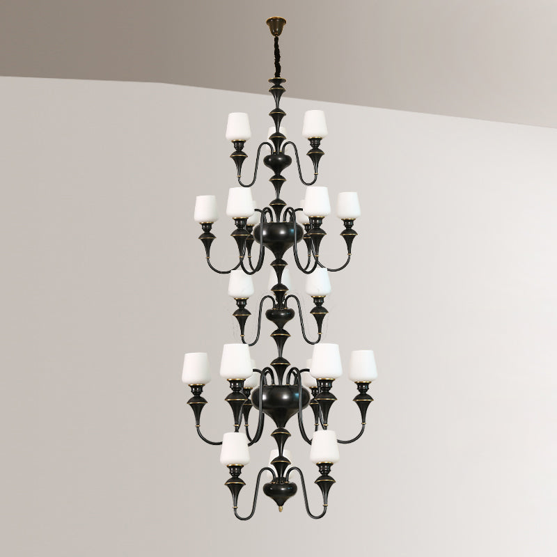 Ember Oak & Co. Abrahamson Shaded Tiered Chandelier