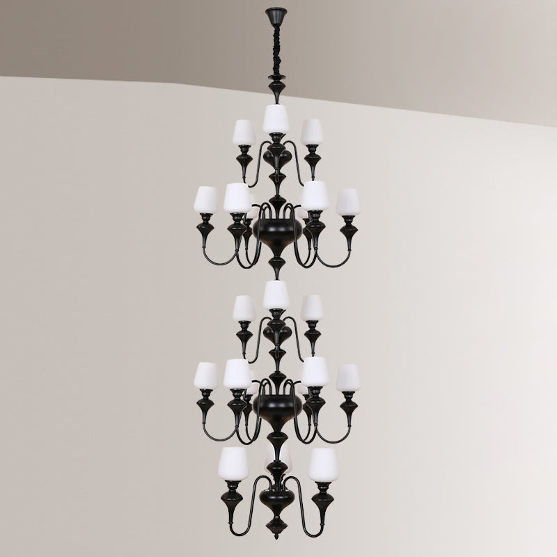 Ember Oak & Co. Abrahamson Shaded Tiered Chandelier