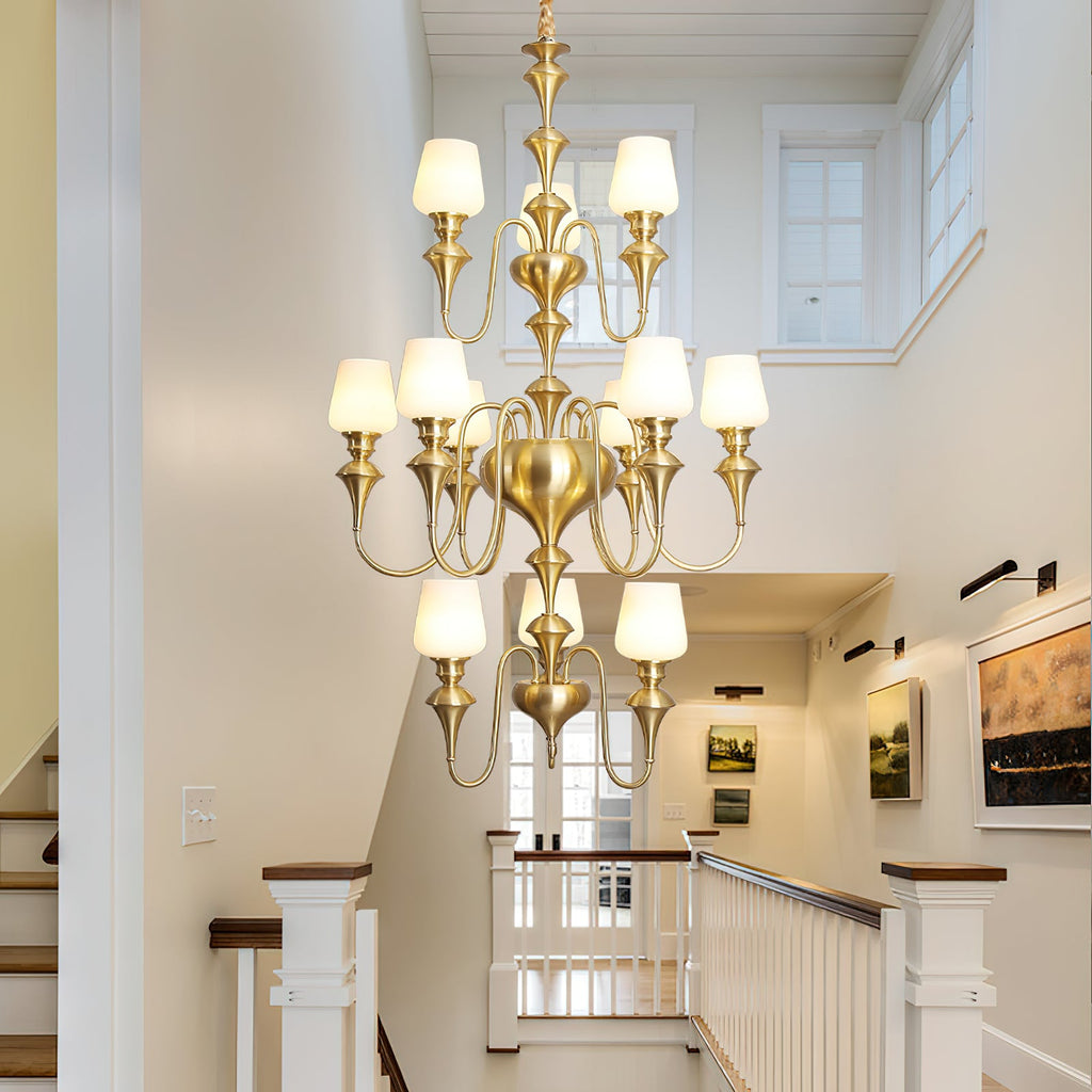 Ember Oak & Co. Abrahamson Shaded Tiered Chandelier