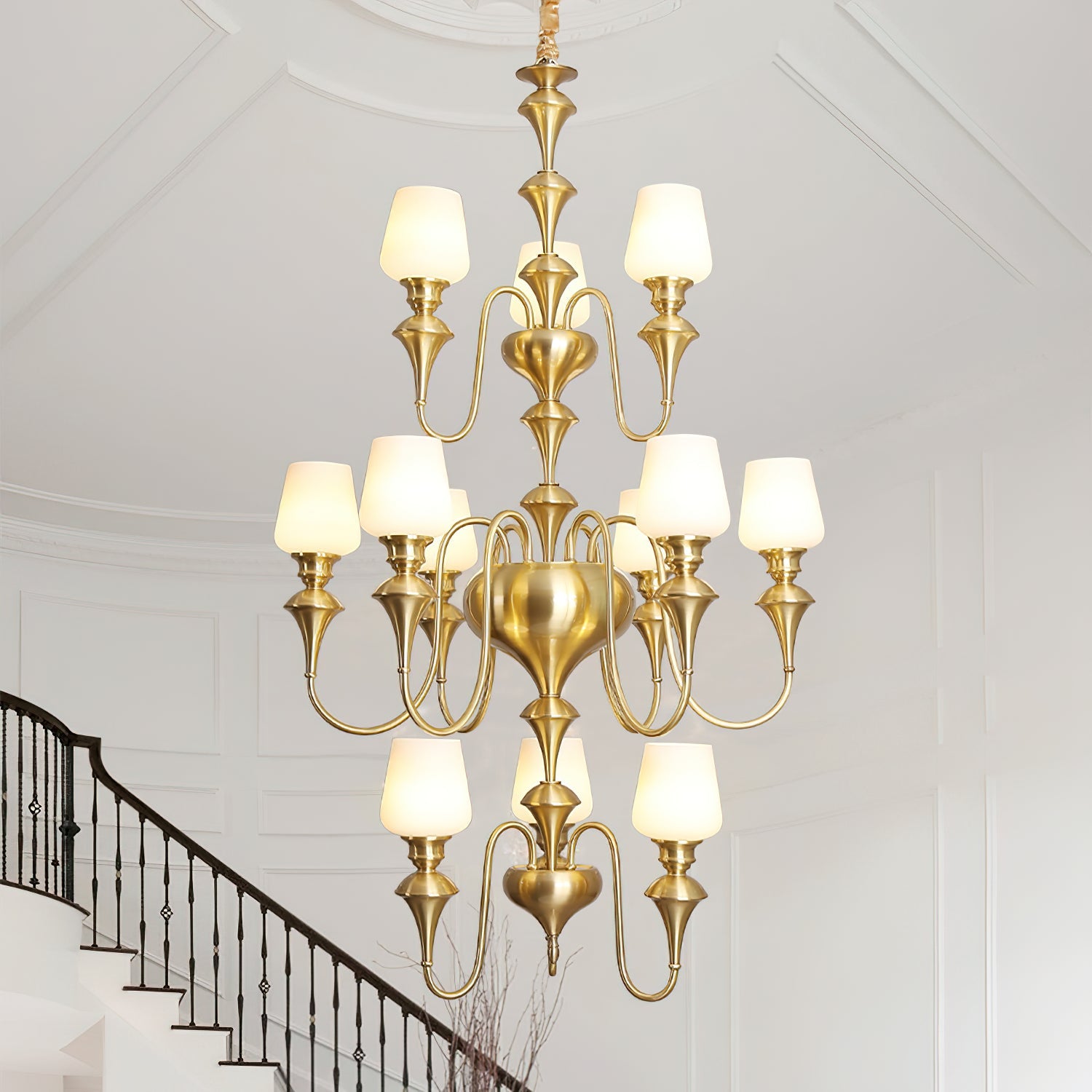 Ember Oak & Co. Abrahamson Shaded Tiered Chandelier