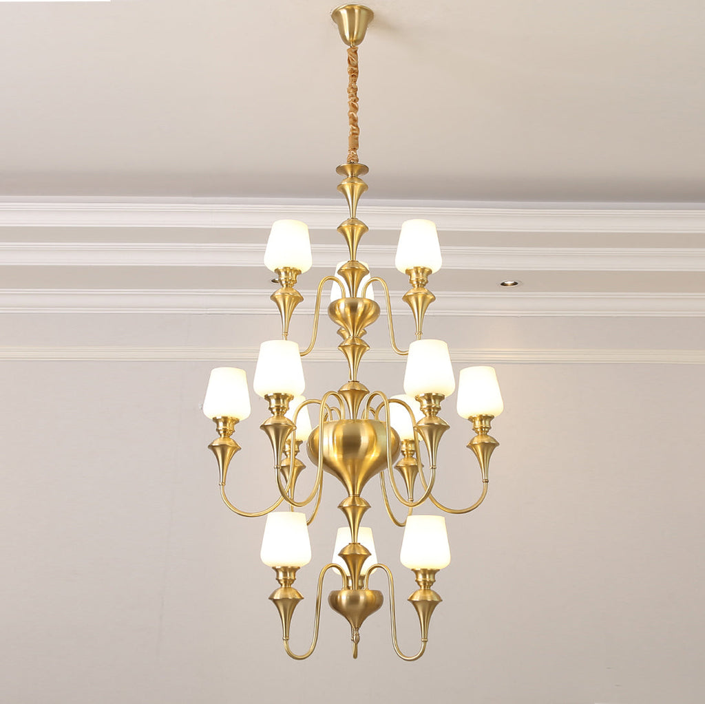 Ember Oak & Co. Abrahamson Shaded Tiered Chandelier