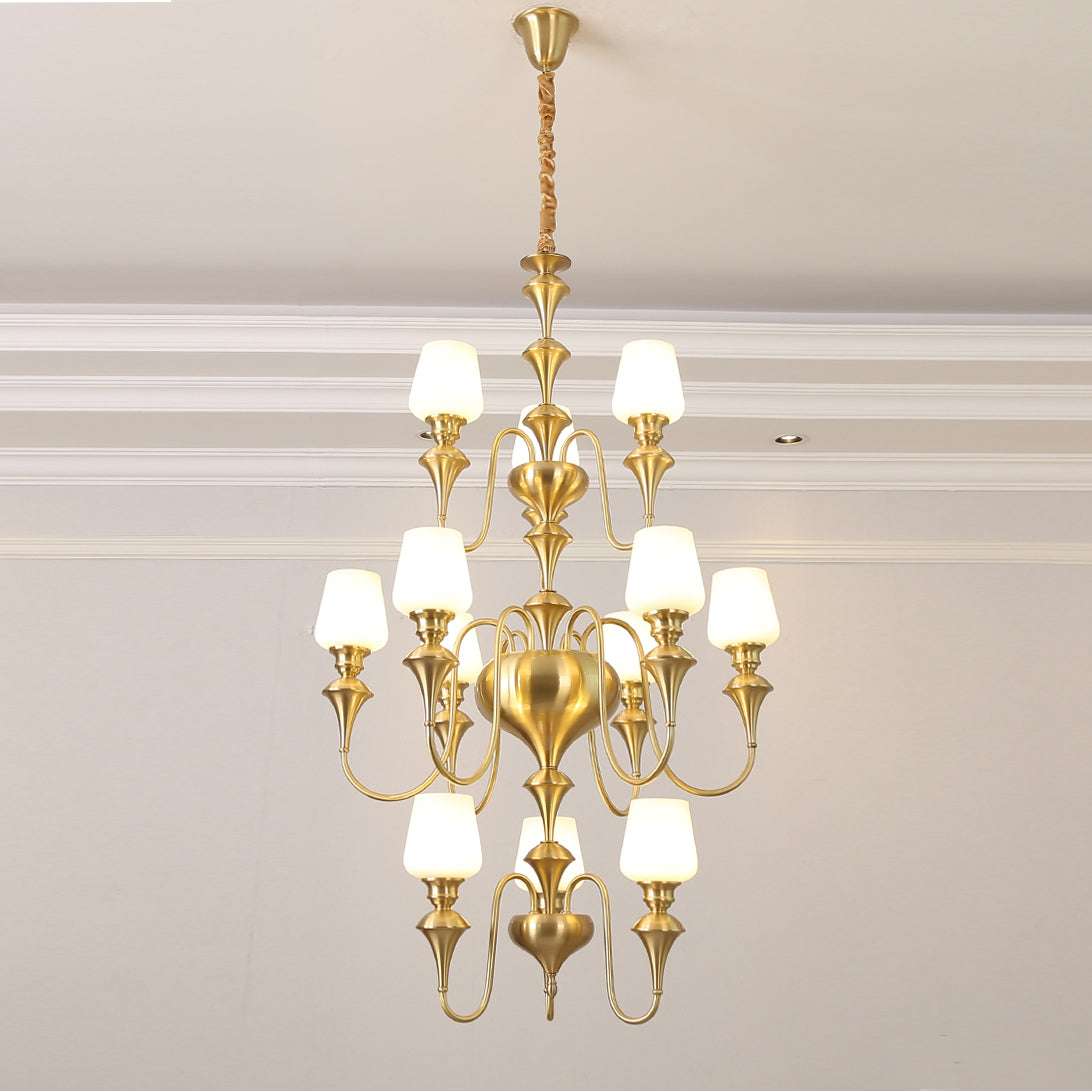 Ember Oak & Co. Abrahamson Shaded Tiered Chandelier