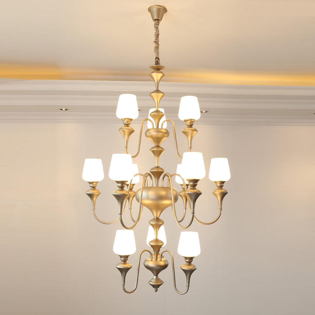 Ember Oak & Co. Abrahamson Shaded Tiered Chandelier