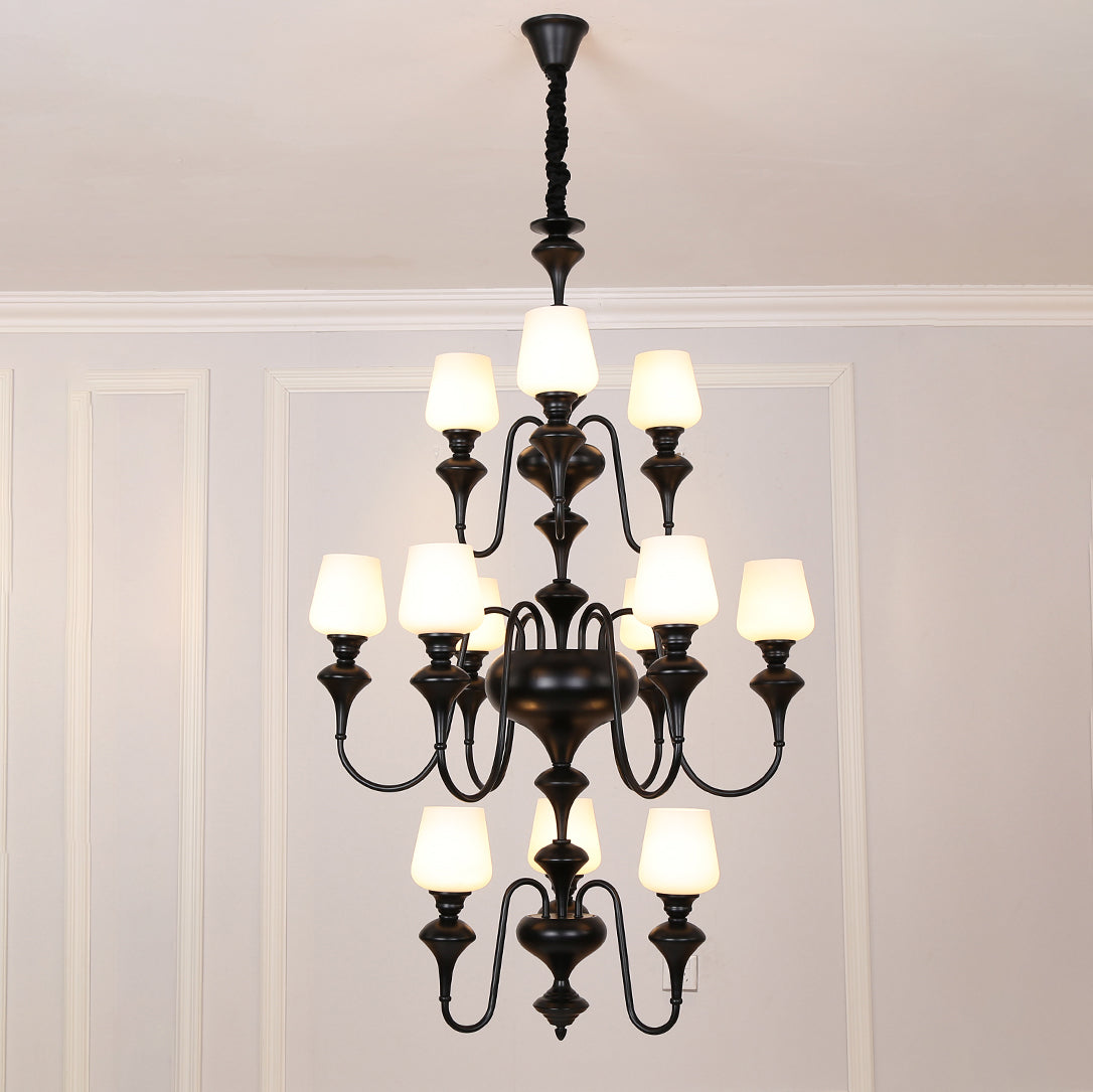 Ember Oak & Co. Abrahamson Shaded Tiered Chandelier