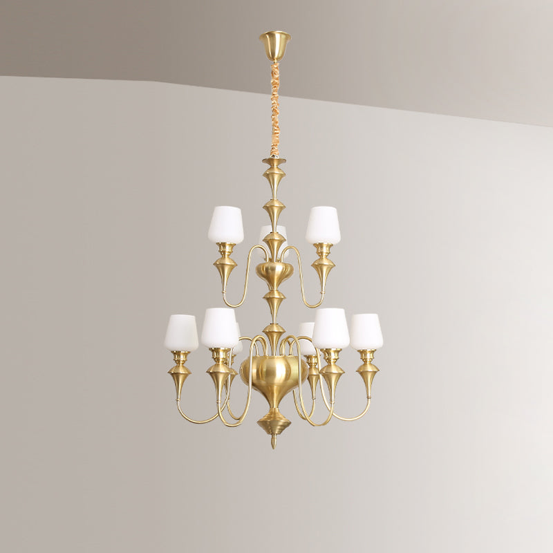 Ember Oak & Co. Abrahamson Shaded Tiered Chandelier