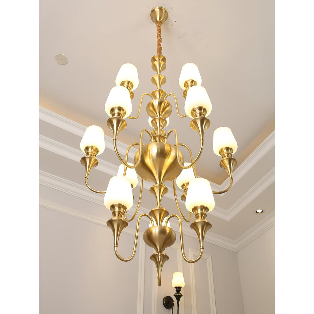 Ember Oak & Co. Abrahamson Shaded Tiered Chandelier