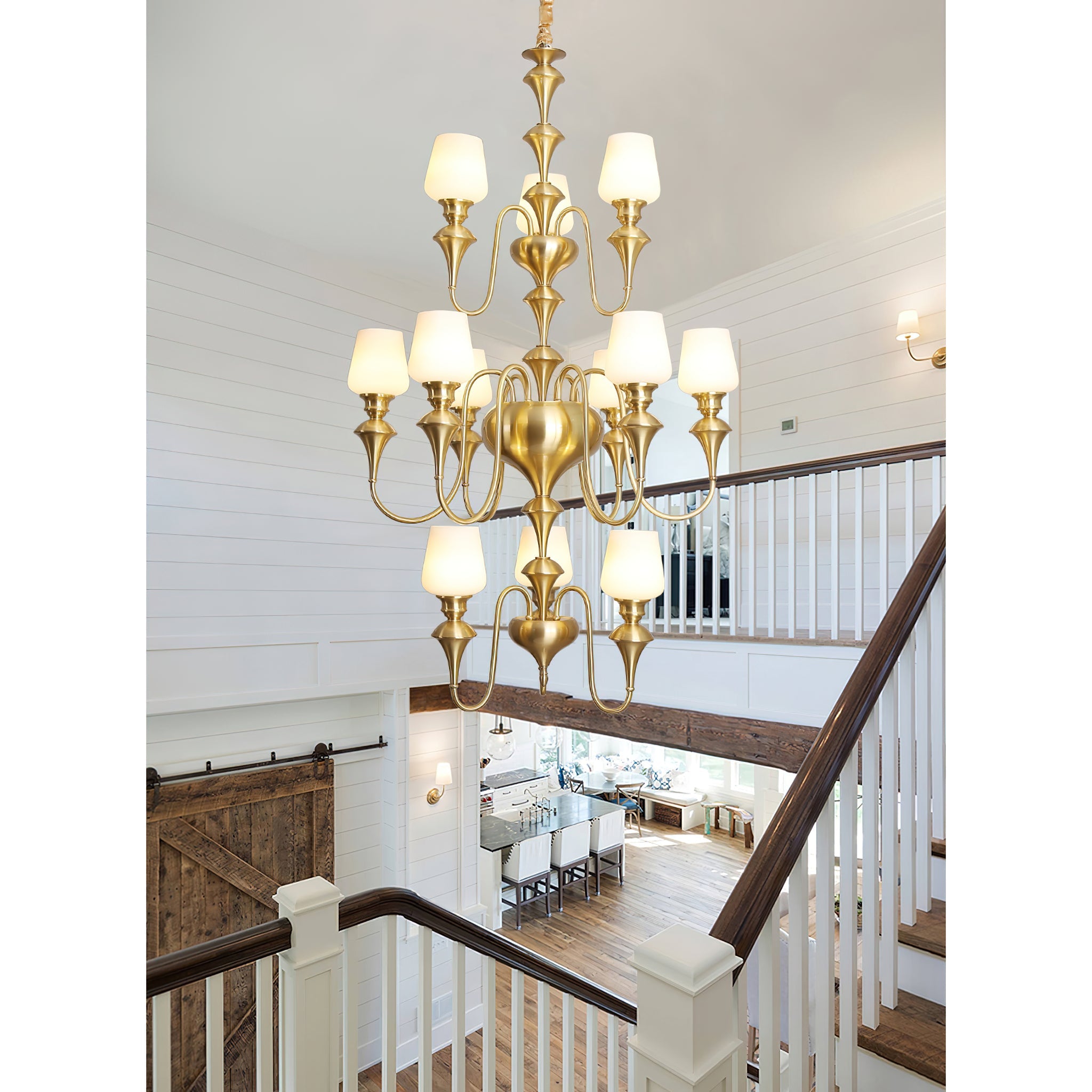 Ember Oak & Co. Abrahamson Shaded Tiered Chandelier