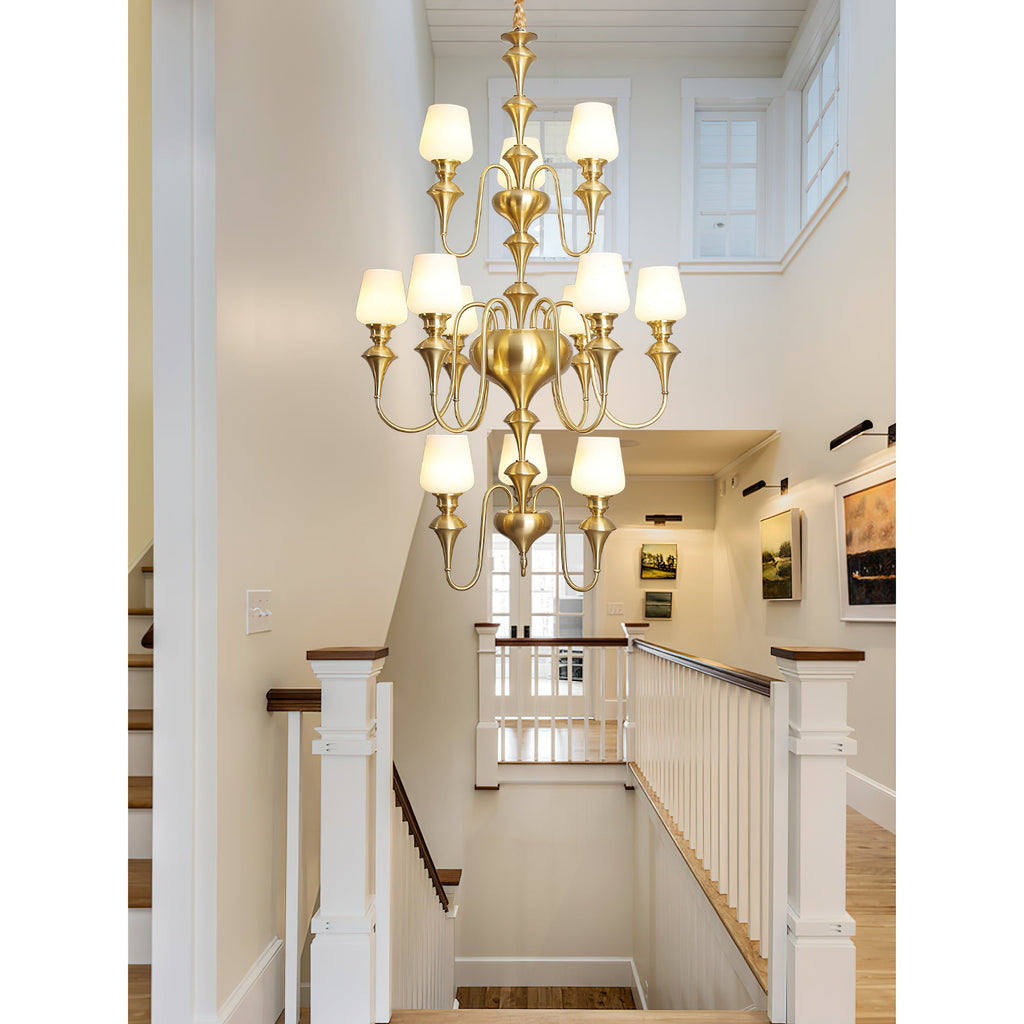 Ember Oak & Co. Abrahamson Shaded Tiered Chandelier