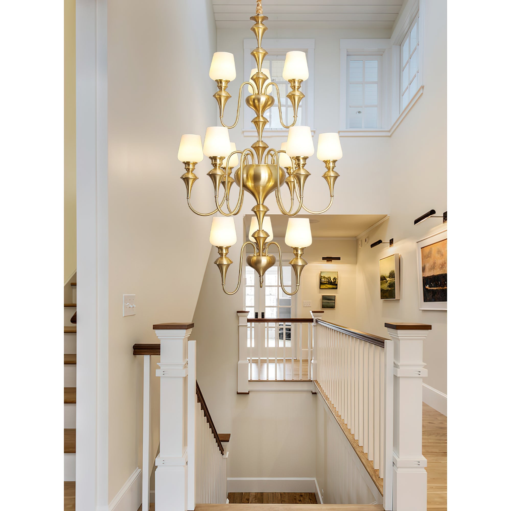 Ember Oak & Co. Abrahamson Shaded Tiered Chandelier