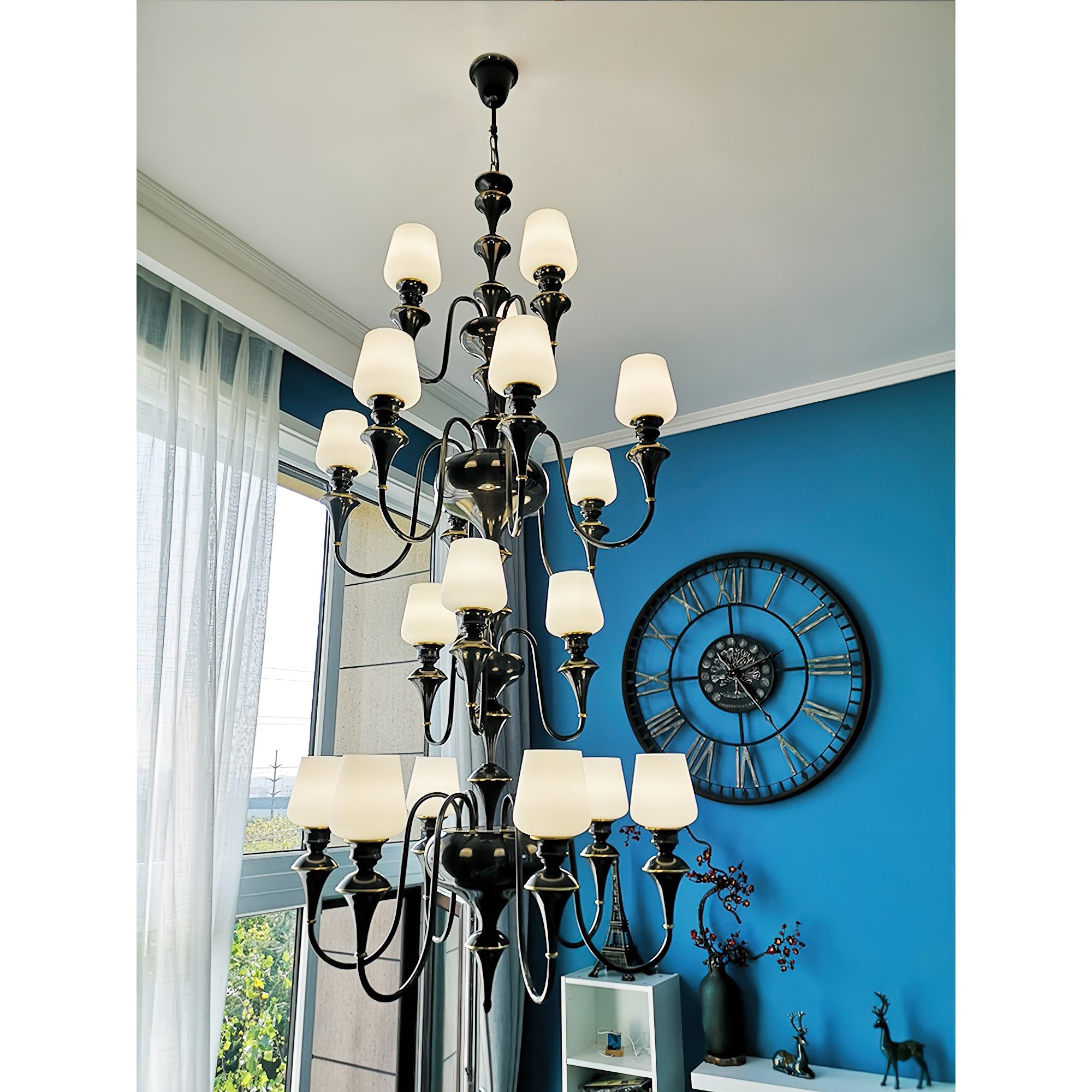 Ember Oak & Co. Abrahamson Shaded Tiered Chandelier
