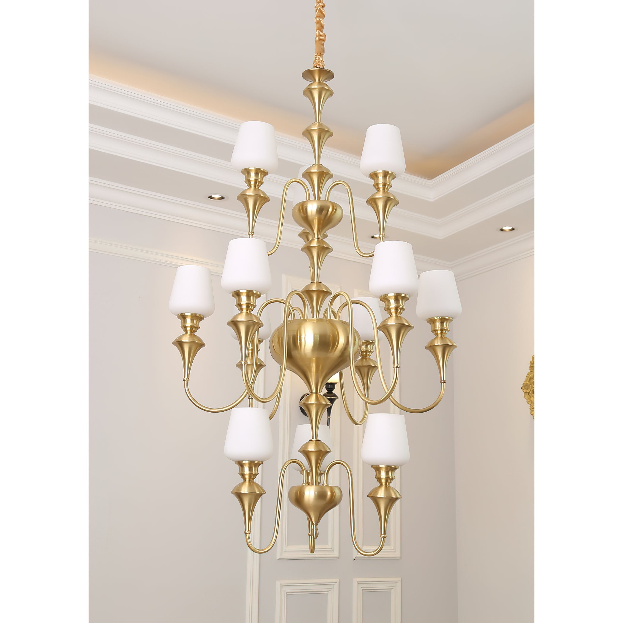 Ember Oak & Co. Abrahamson Shaded Tiered Chandelier