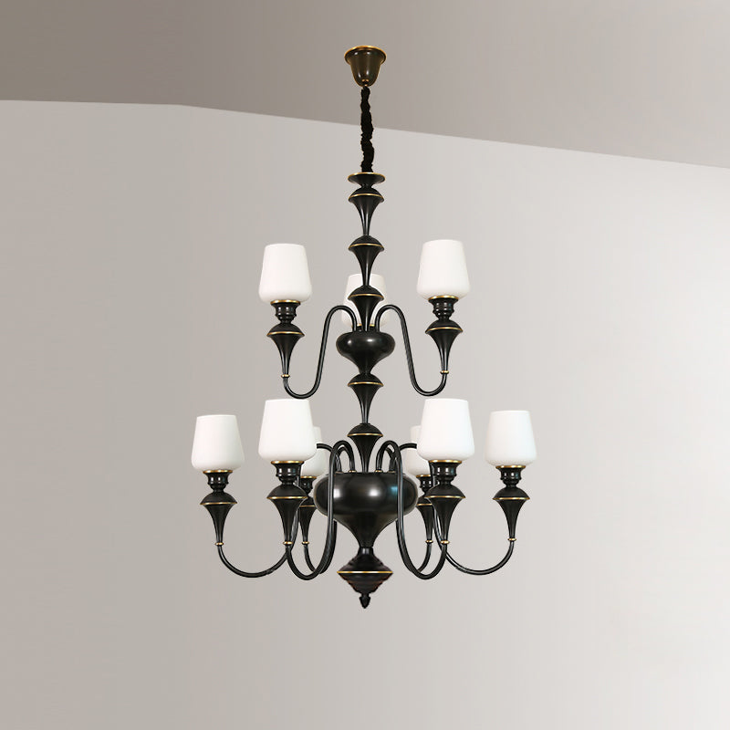 Ember Oak & Co. Abrahamson Shaded Tiered Chandelier