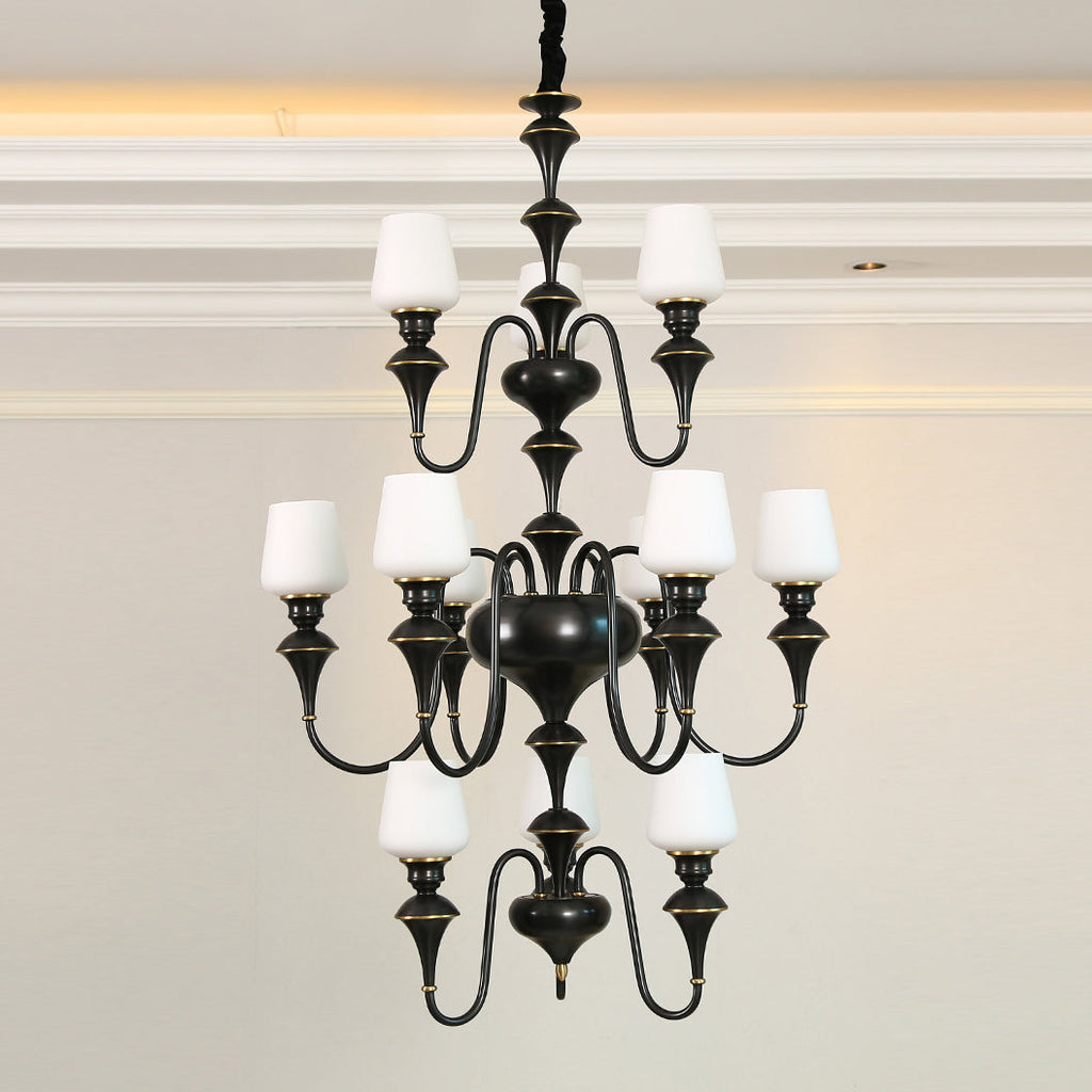 Ember Oak & Co. Abrahamson Shaded Tiered Chandelier