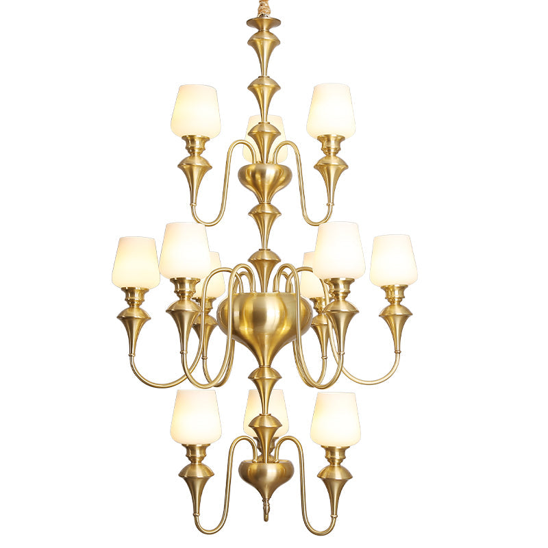 Ember Oak & Co. Abrahamson Shaded Tiered Chandelier