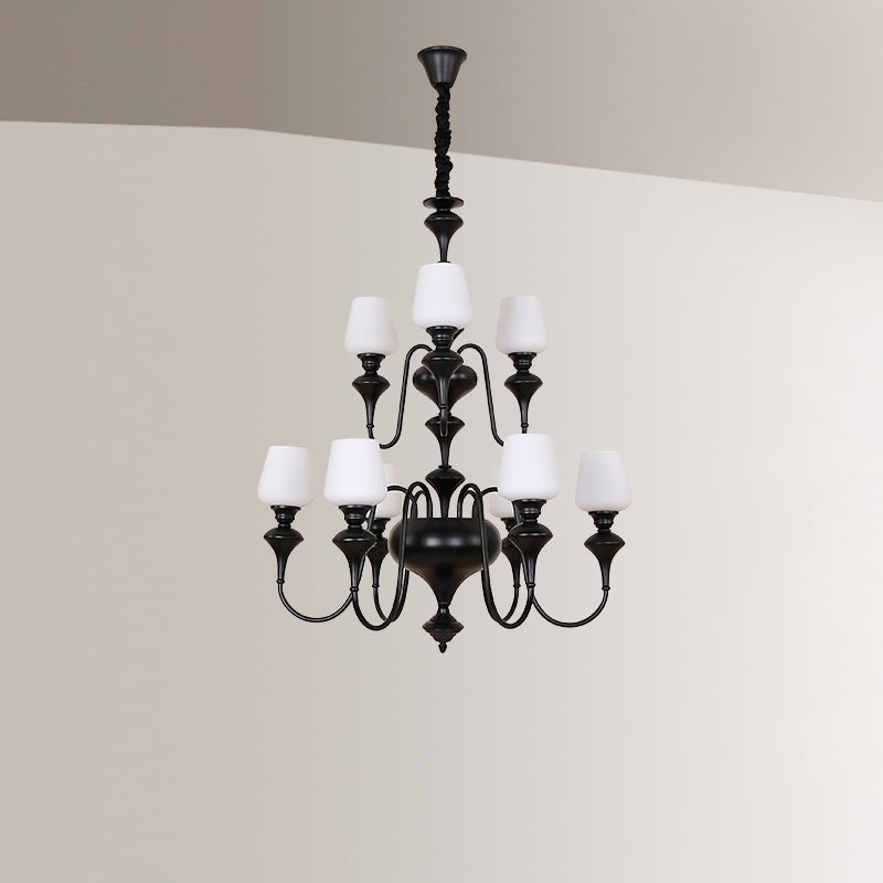 Ember Oak & Co. Abrahamson Shaded Tiered Chandelier